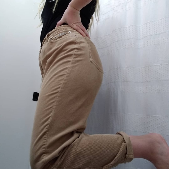 Calvin Klein Corduroy Khaki Mom Pants - Picture 4 of 8